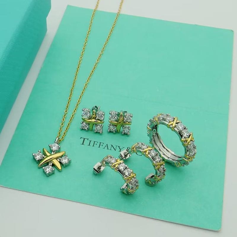 18K Tiffany Schlumberger Twenty Stone Hoop Earrings