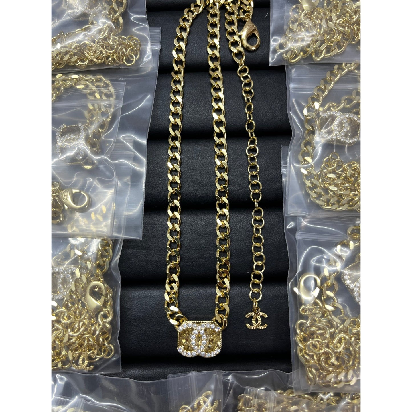 18K Chanel Crystals Chain Necklace