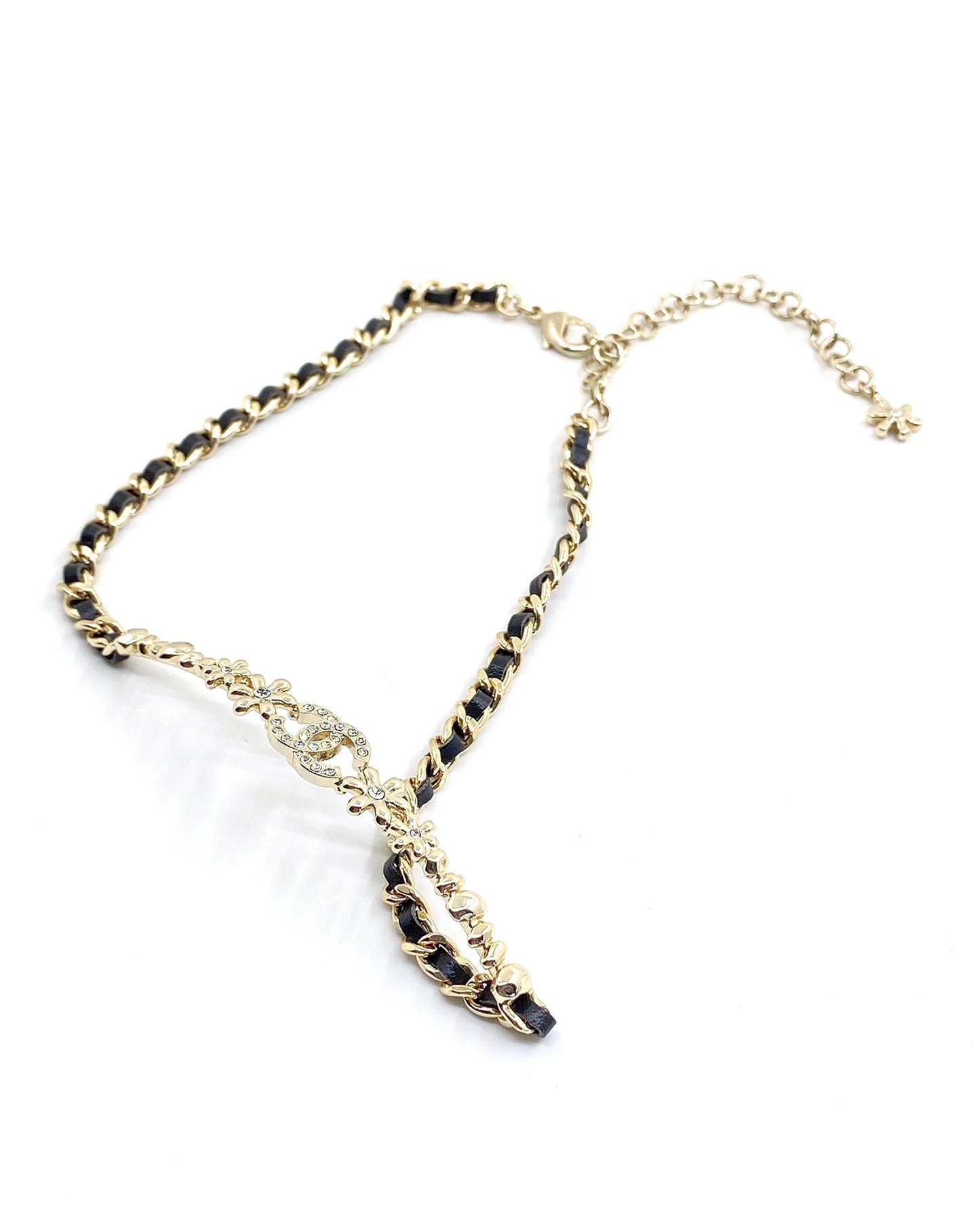 18K Chanel Leather Choker Necklace