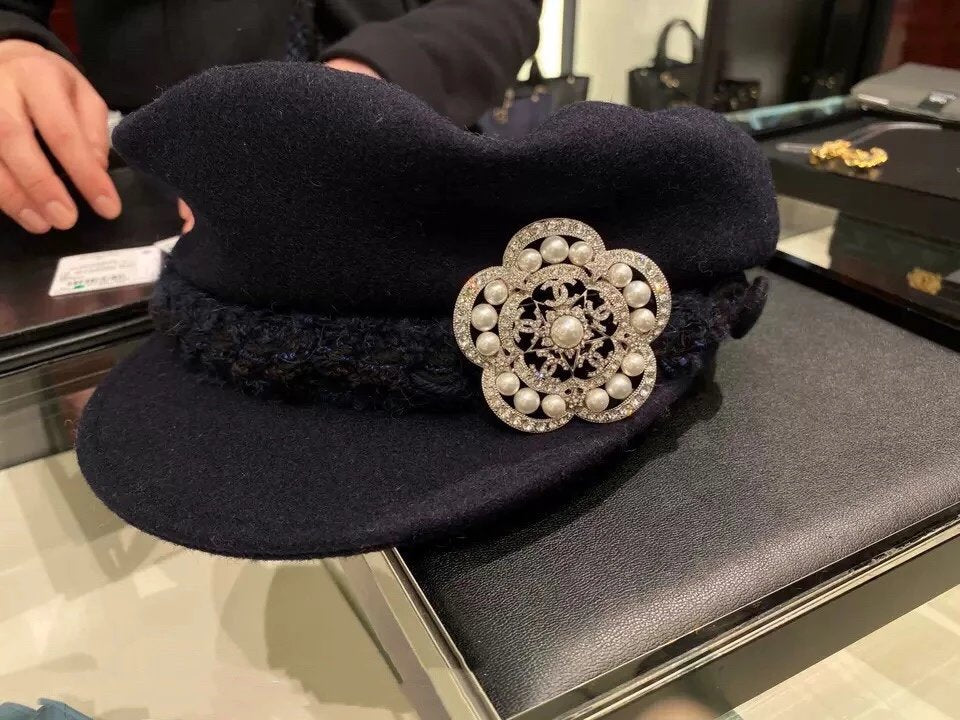 18K Chanel Camellia Pearls Brooch