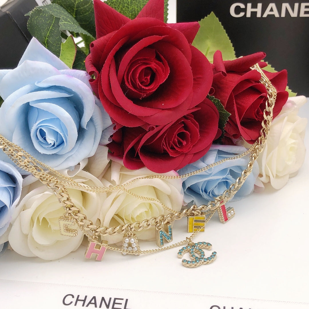 18K Chanel Color Typo Necklace