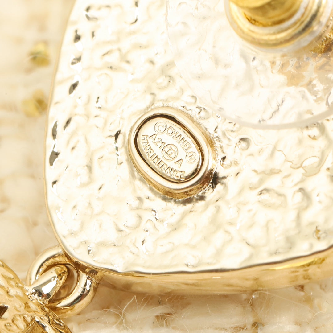 18K Chanel Cross Rhombus Earrings