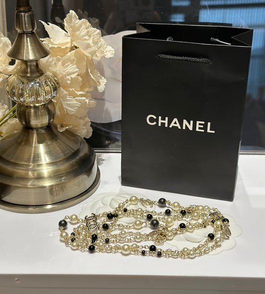 18K Chanel 24S Long Pearls Necklace