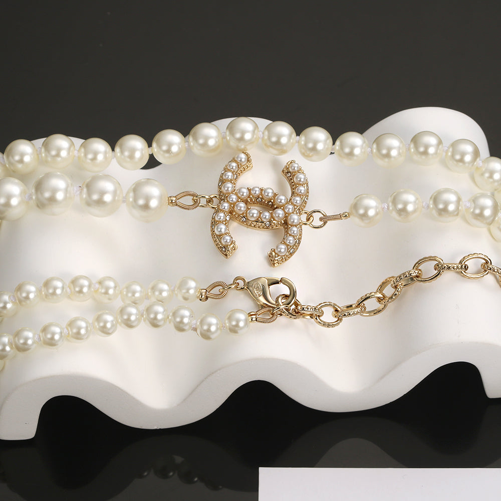 18K Chanel Long Pearls Necklace