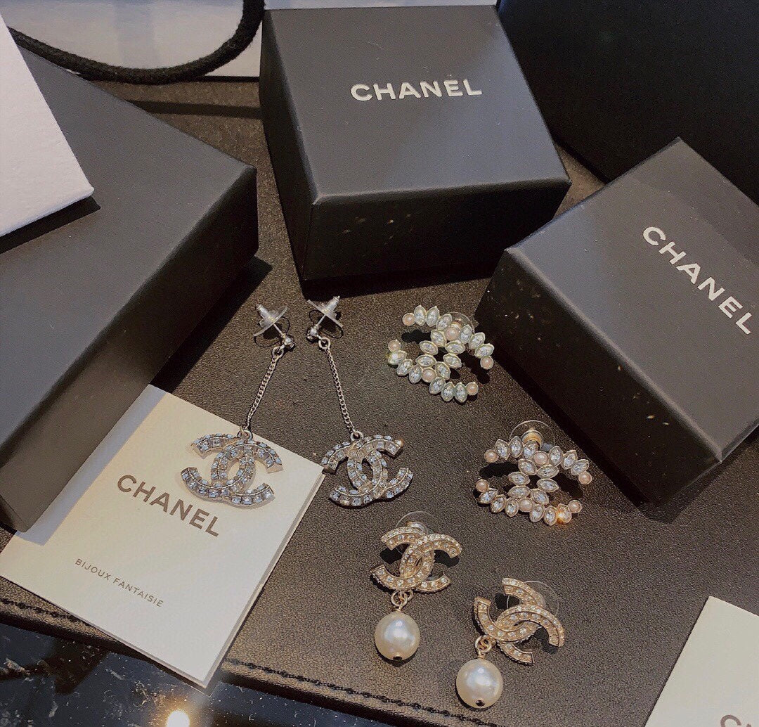 18K Chanel Crystal Earrings