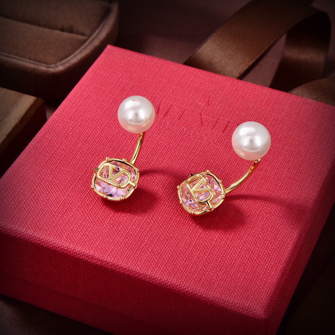 18K Valentino Crystal Earrings
