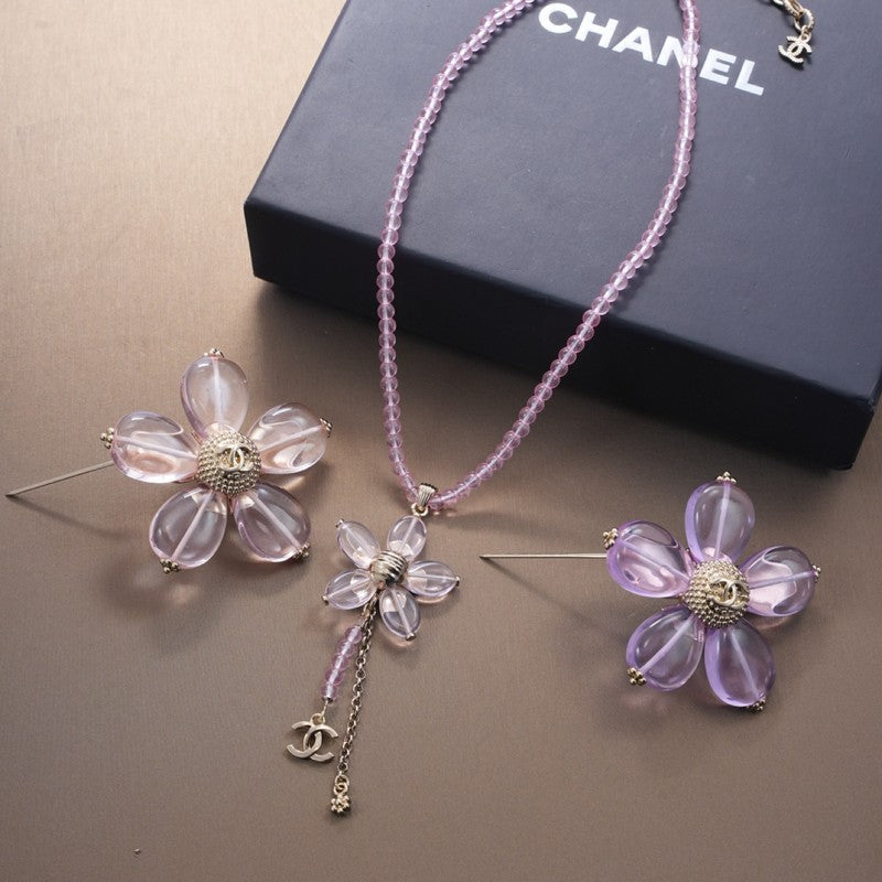 18K Chanel Pink & Purple Brooch