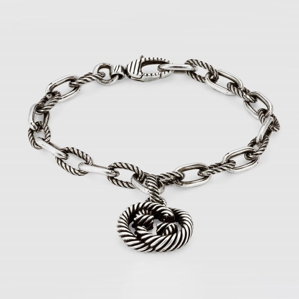 Double Gucci Striped Pendant Bracelet
