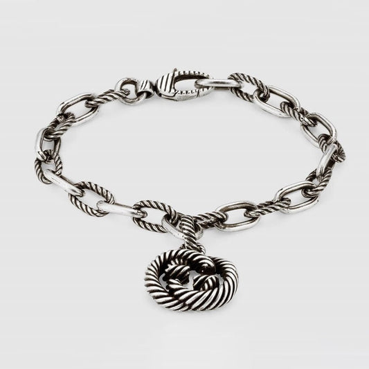 Double Gucci Striped Pendant Bracelet