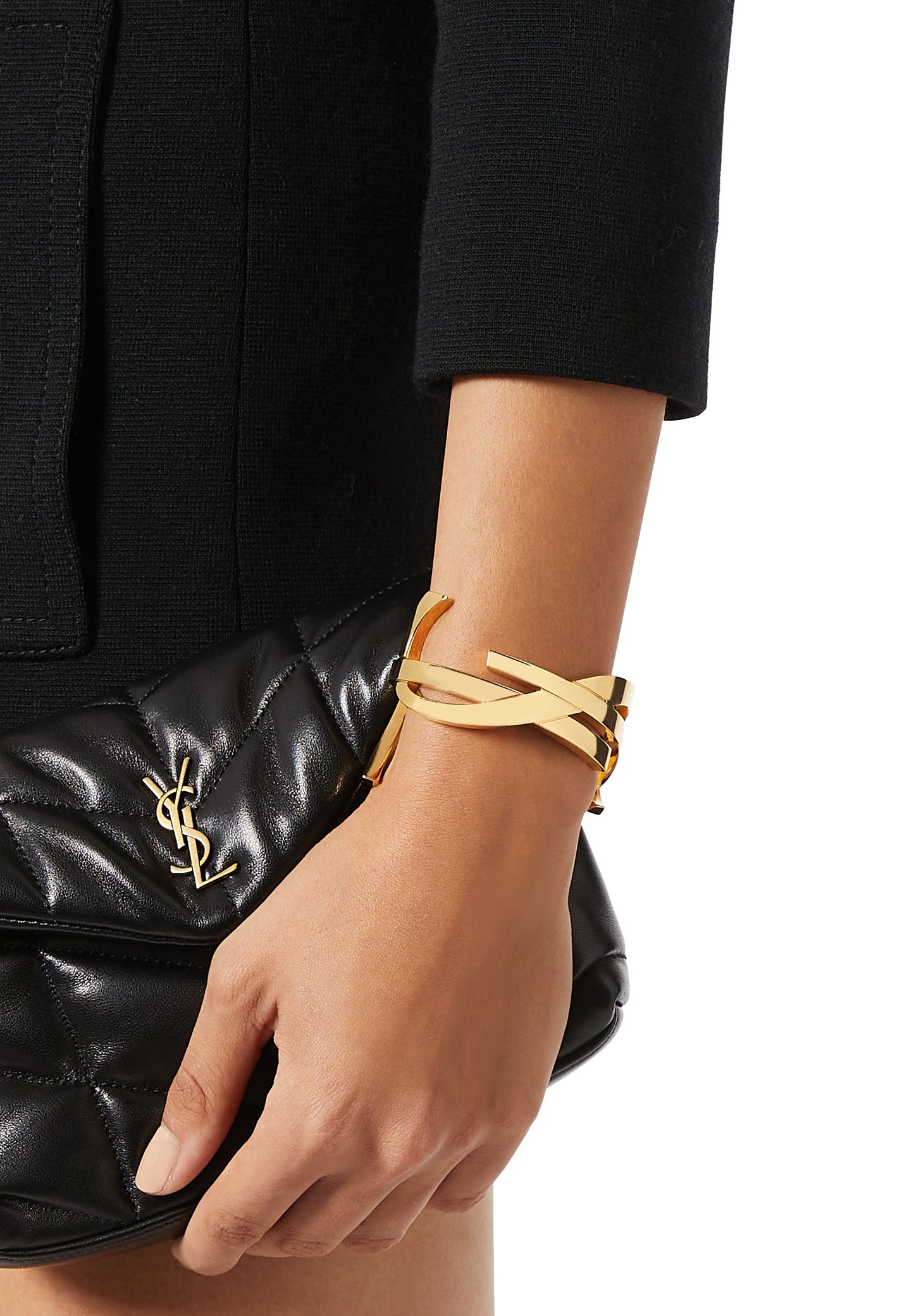 18K YSL Monogram Cuff Bracelet
