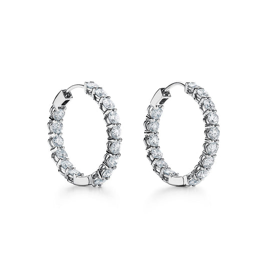 18K Tiffany Hoop Diamonds Earrings