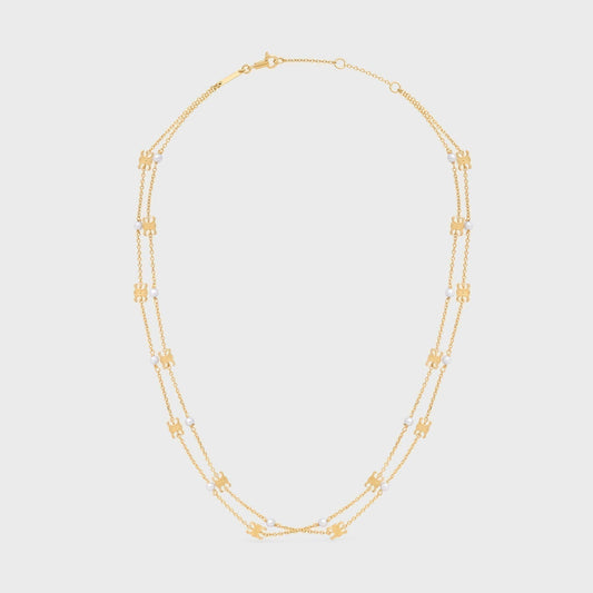 18K Celine Pearl Double Necklace