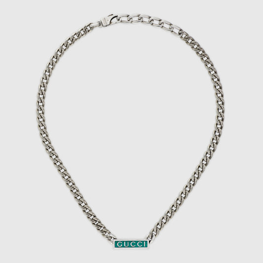 Double Gucci Enamel Chain Necklace