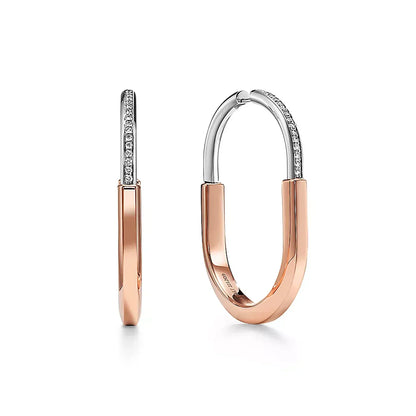 18K Tiffany Lock Diamond Earrings