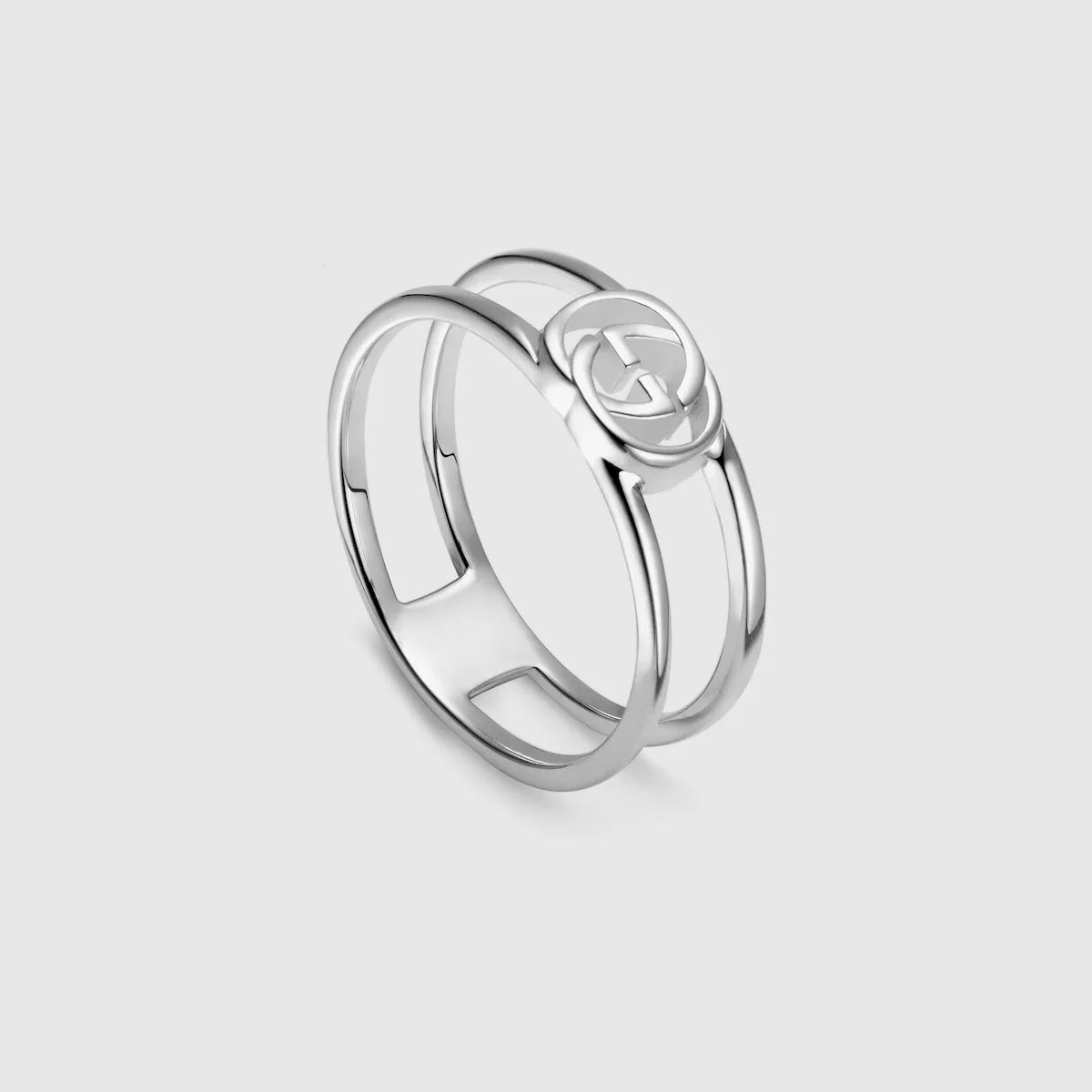 Double Gucci Interlocking Gucci Thin Open Ring