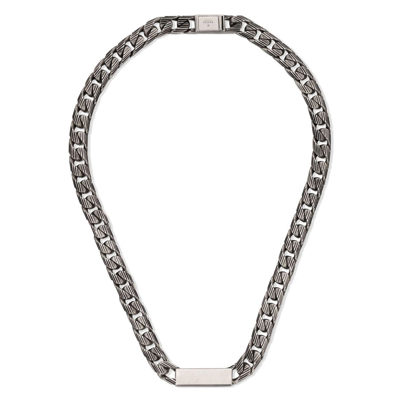 Double Gucci Logo Enamel Chain Necklace