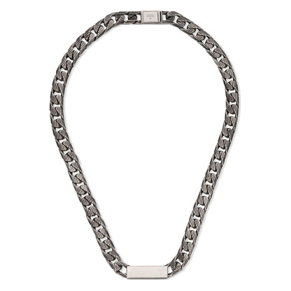 Double Gucci Logo Enamel Chain Necklace
