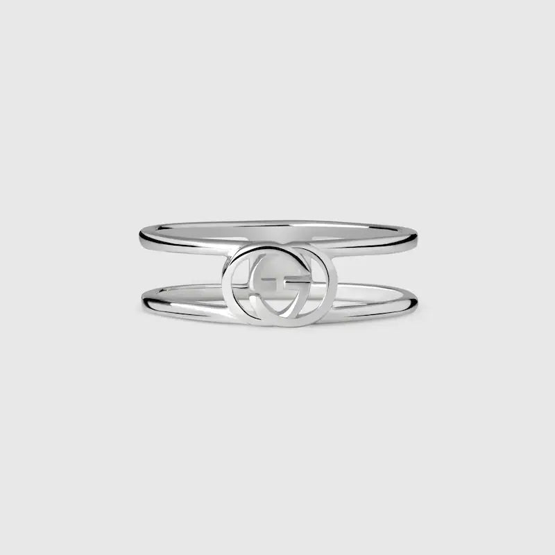 Double Gucci Interlocking Gucci Thin Open Ring
