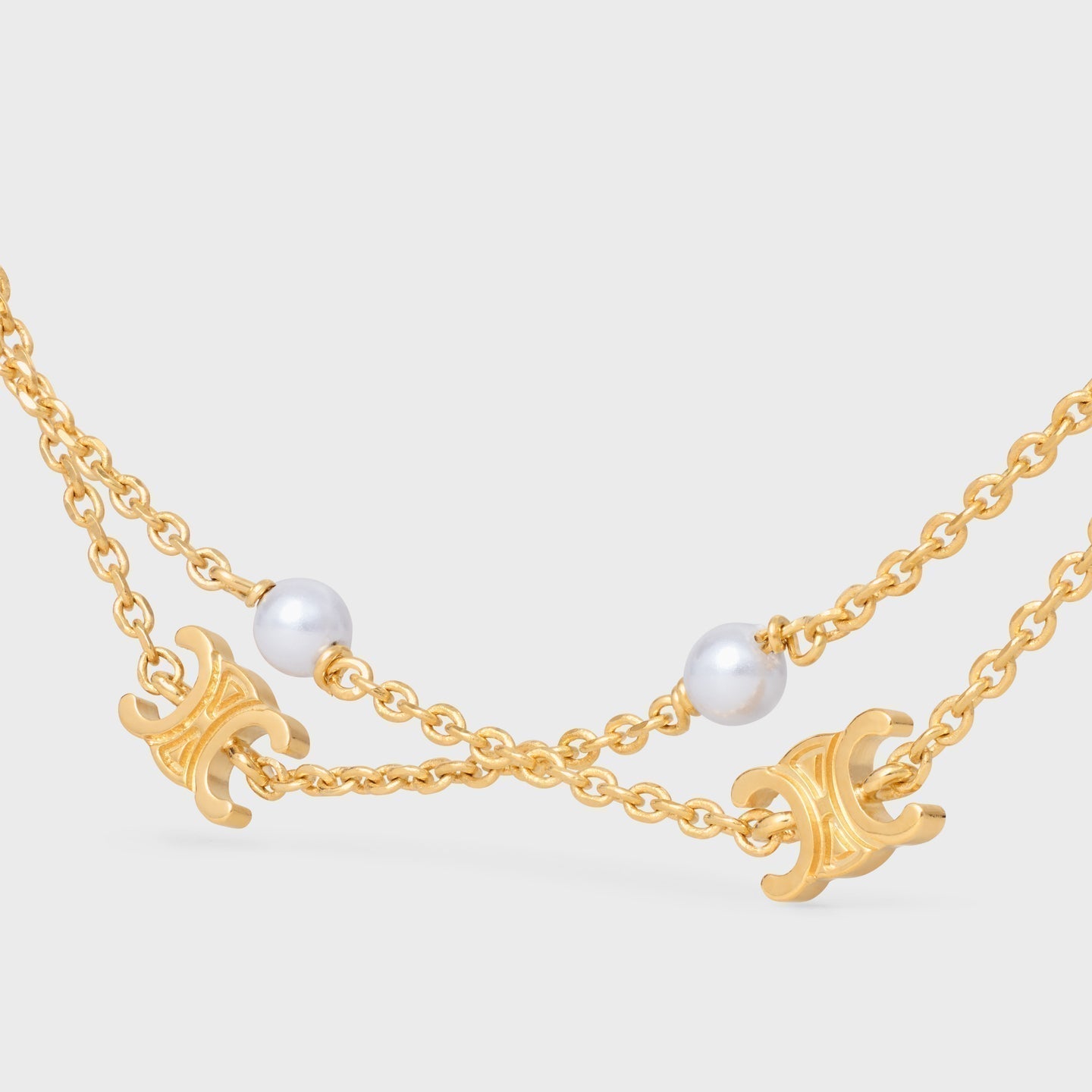 18K Celine Pearl Double Necklace