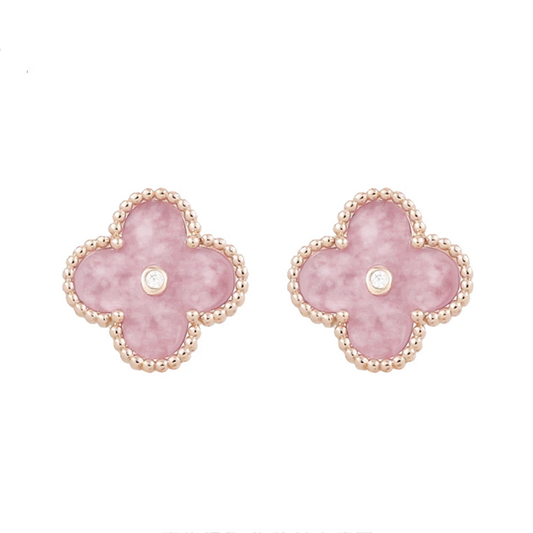Pink Diamond Clover Earring