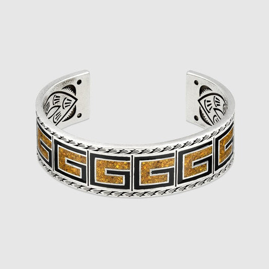Double Gucci Cube Yellow Wide Bracelet