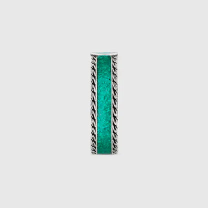 Double Gucci Interlocking Gucci Turquoise Enamel Ring