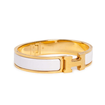 18K Clic Hermes White Bracelet