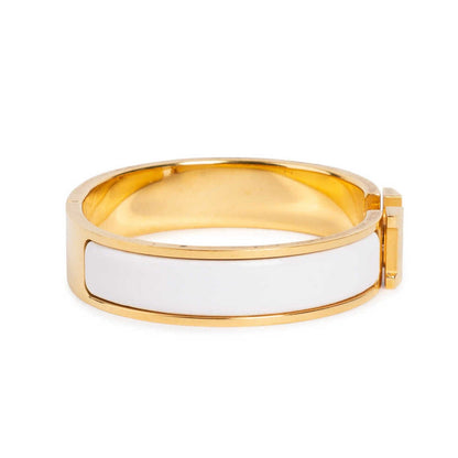 18K Clic Hermes White Bracelet