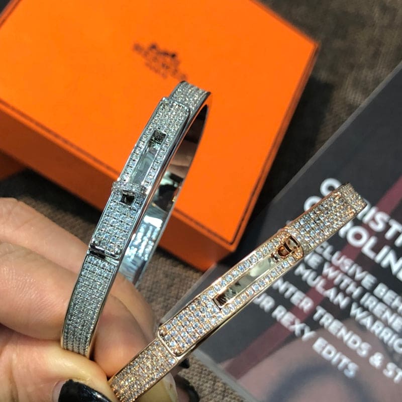 18K White Gold Kelly Diamonds Hermes Bracelet