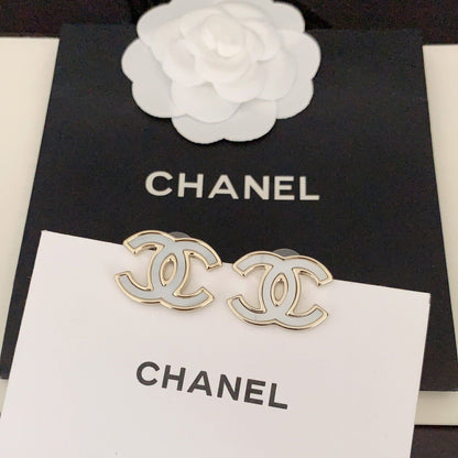 18K  Chanel Black & White Earrings