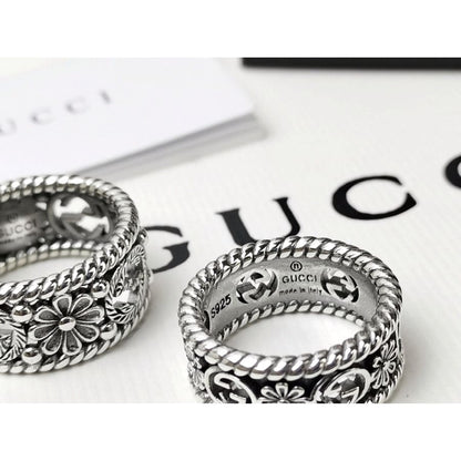 Double Gucci Interlocking Gucci Flowers Ring