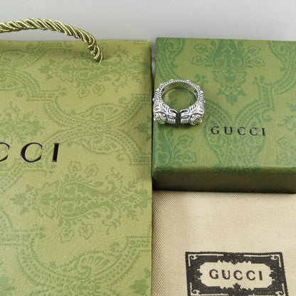 Double Gucci Tiger Head Ring