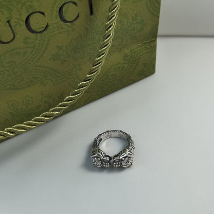 Double Gucci Tiger Head Ring