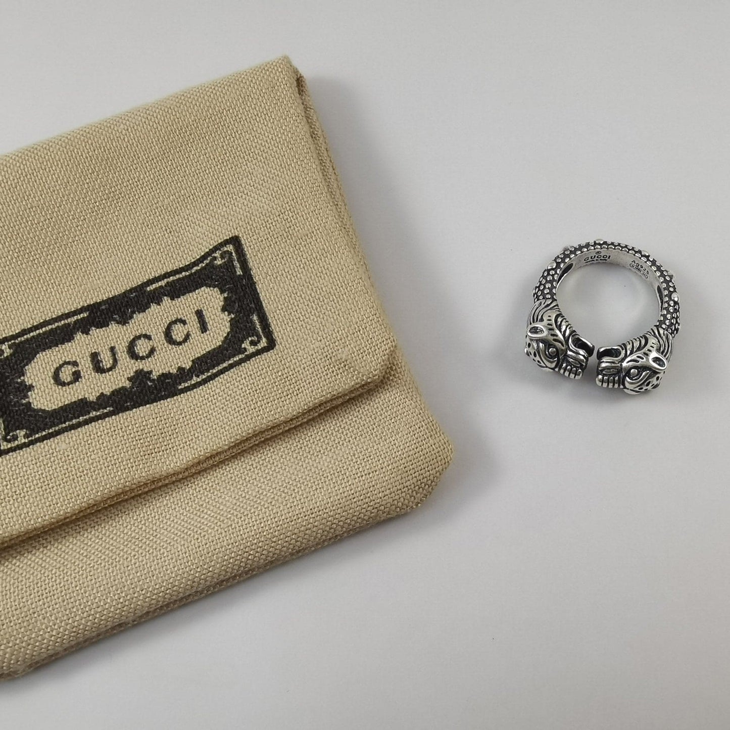 Double Gucci Tiger Head Ring