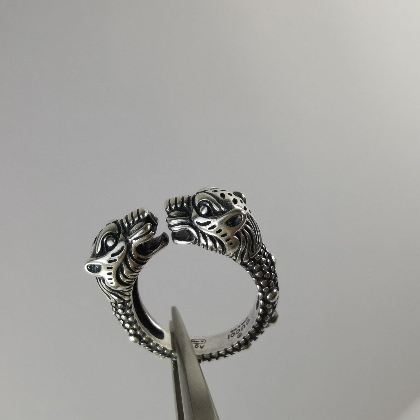 Double Gucci Tiger Head Ring