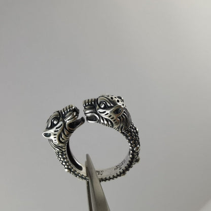 Double Gucci Tiger Head Ring