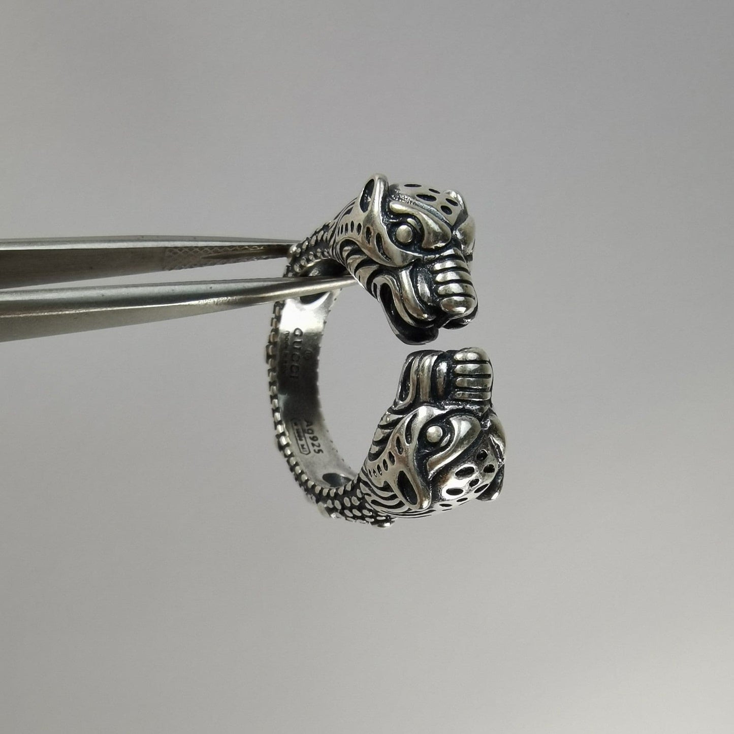 Double Gucci Tiger Head Ring