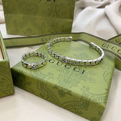 Double Gucci Interlocking Gucci Wide Ring