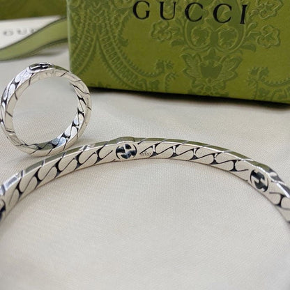 Double Gucci Interlocking Gucci Cuff Bracelet