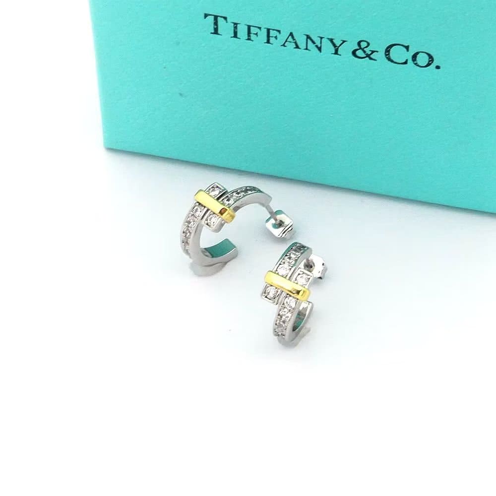 18K Tiffany Edge Hoop Earrings