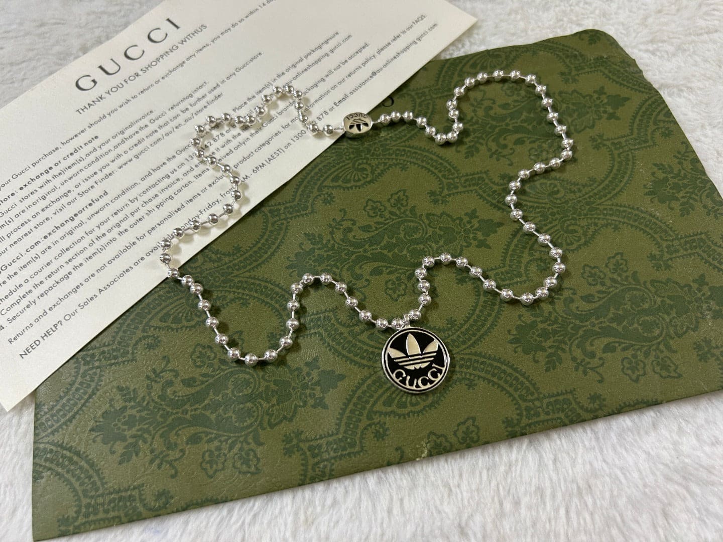 Double Gucci x Adidas Pendant Boule Necklace