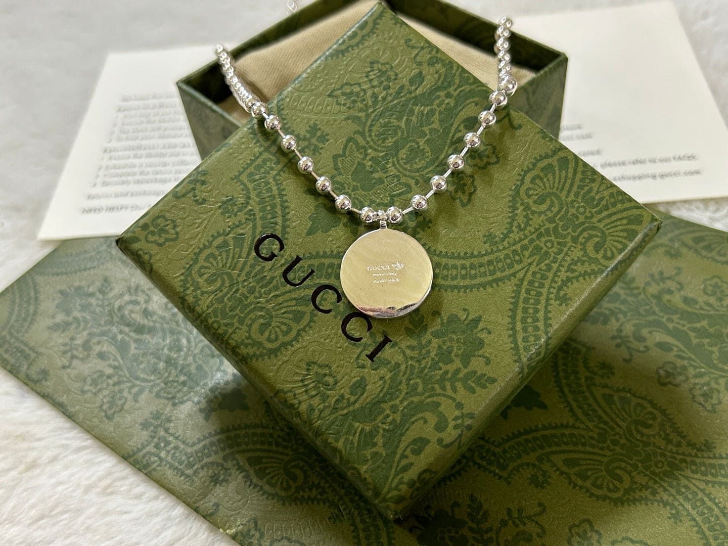 Double Gucci x Adidas Pendant Boule Necklace