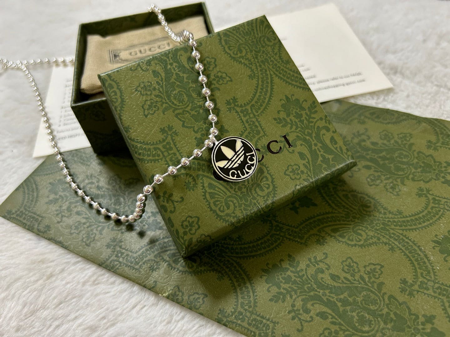 Double Gucci x Adidas Pendant Boule Necklace