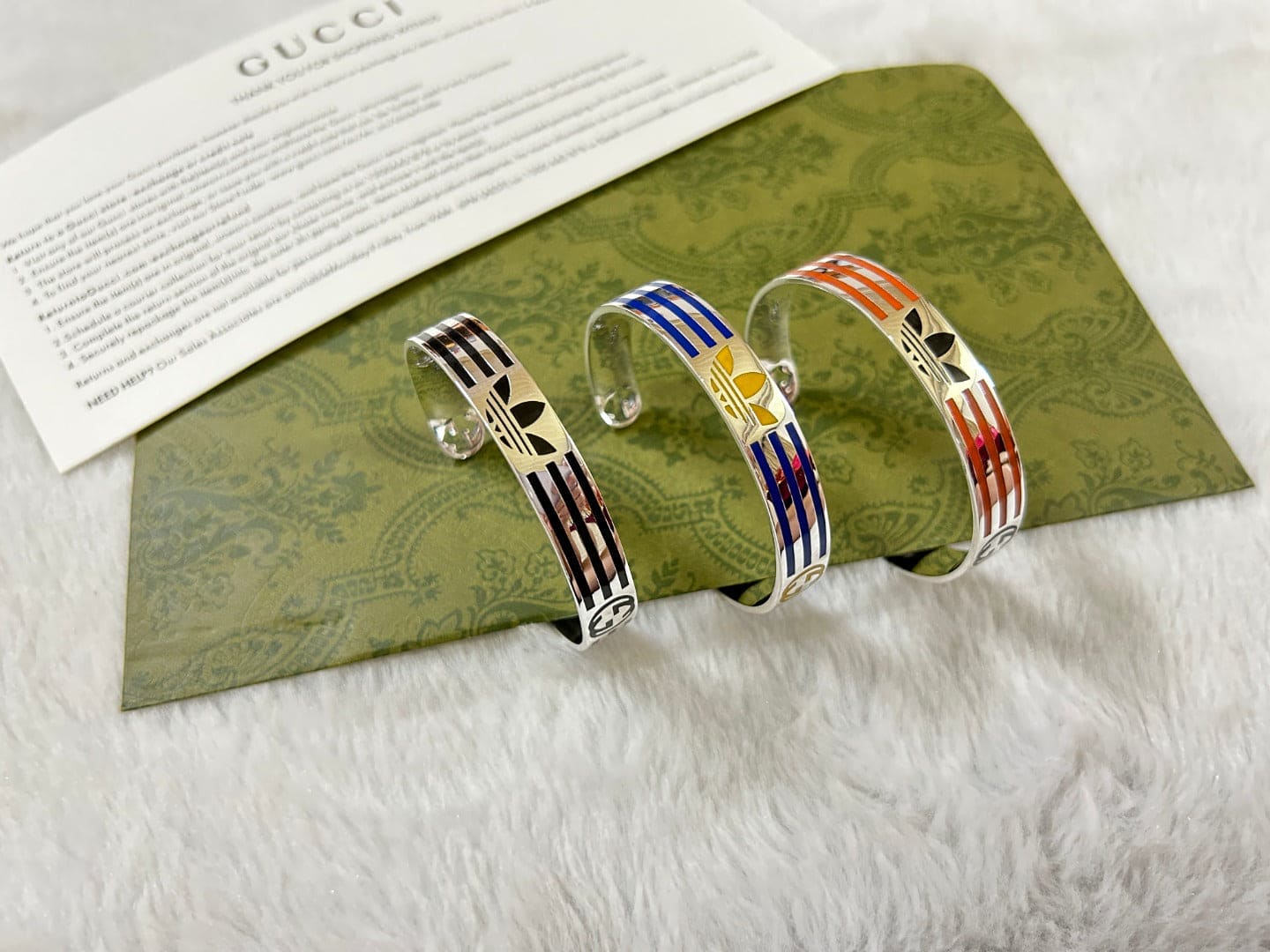 Double Gucci x Adidas Cuff Orange Bracelet