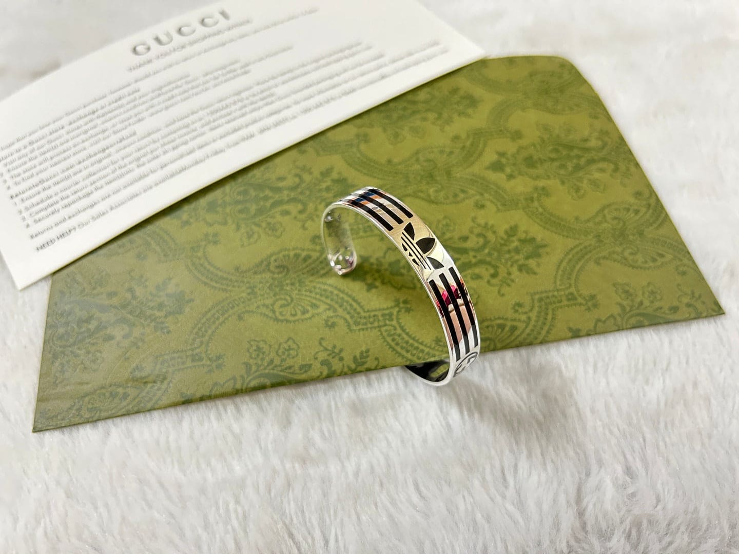 Double Gucci x Ad Cuff Black Bracelet