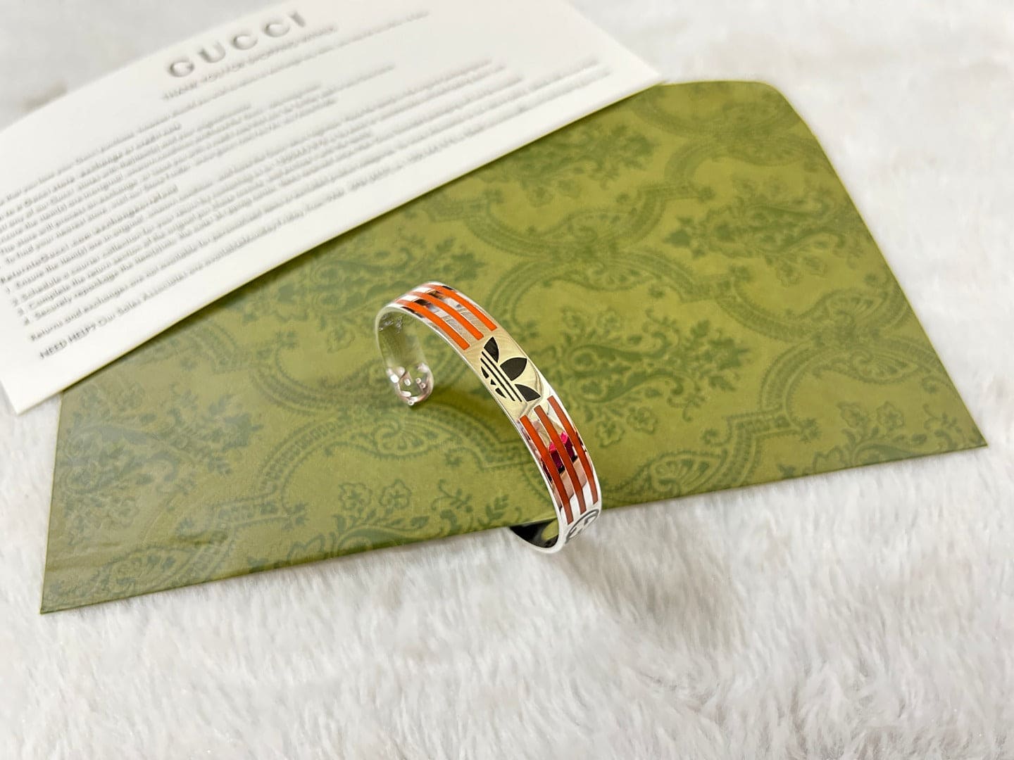 Double Gucci x Adidas Cuff Orange Bracelet