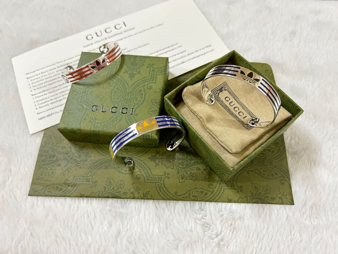 Double Gucci x Ad Cuff Black Bracelet