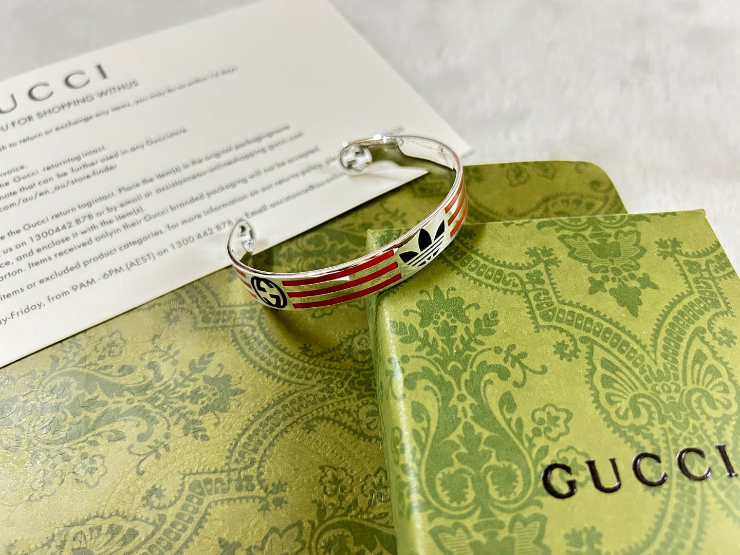 Double Gucci x Adidas Cuff Orange Bracelet