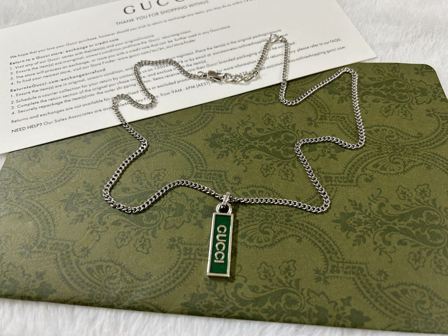 Double Gucci Enamel Pendant Necklace