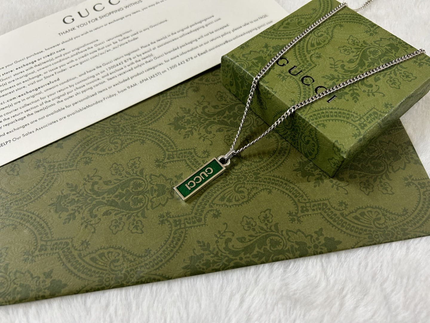 Double Gucci Enamel Pendant Necklace